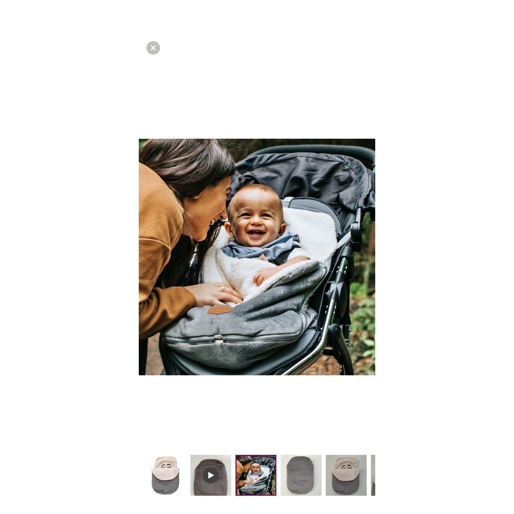 JJ‎ Cole Bundleme Infant Cozy Footmuff Stroller Snowsuit Gray Sherpa Lined - Picture 6 of 6